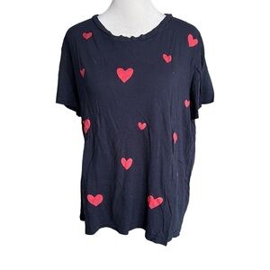 SUNDRY Navy Heart Tee